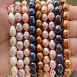 7-8mm Oval Freshwater Pearl Stone Beads DIY Jewelry Making