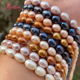 7-8mm Oval Freshwater Pearl Stone Beads DIY Jewelry Making