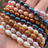 7-8mm Oval Freshwater Pearl Stone Beads DIY Jewelry Making