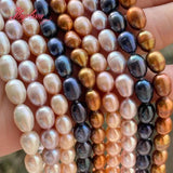 7-8mm Oval Freshwater Pearl Stone Beads DIY Jewelry Making