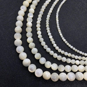 3-12mm Seawater Shell Round Beads Mother-of-pearl DIY Jewelry Making