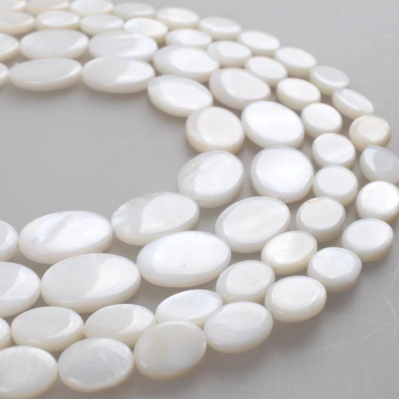 Mother Of Pearl Shell Oval Shape Beads for Jewelry Making