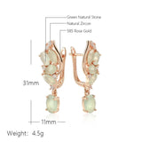 Kienl 585 Rose Long Earring Green Zircon Drop High Jewelry