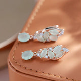 Kienl 585 Rose Long Earring Green Zircon Drop High Jewelry