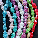 20pcs 10X16mm Small Torch Heart Ceramic Beads DIY Charms for Jewelry Making