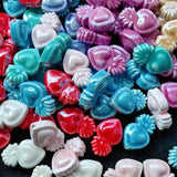 20pcs 10X16mm Small Torch Heart Ceramic Beads DIY Charms for Jewelry Making