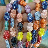 20pcs 10X16mm Small Torch Heart Ceramic Beads DIY Charms for Jewelry Making