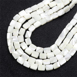 6*9MM Rectangle Mother Of Pearl Shell Pendant Loose Bead DIY Jewelry