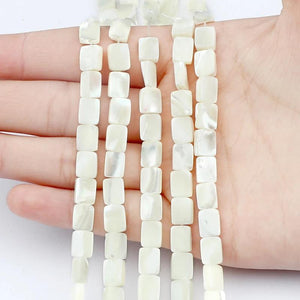 6*9MM Rectangle Mother Of Pearl Shell Pendant Loose Bead DIY Jewelry