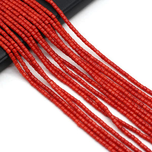 3mm Hot Natural Coral Beads Cylinder Small Loose Bead for Jewelry Making