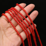 3mm Hot Natural Coral Beads Cylinder Small Loose Bead for Jewelry Making
