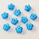 10PCS Glaze Beads Flower Pendant Charms for Jewelry Making DIY Earrings