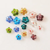 10PCS Glaze Beads Flower Pendant Charms for Jewelry Making DIY Earrings