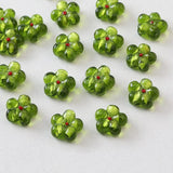 10PCS Glaze Beads Flower Pendant Charms for Jewelry Making DIY Earrings