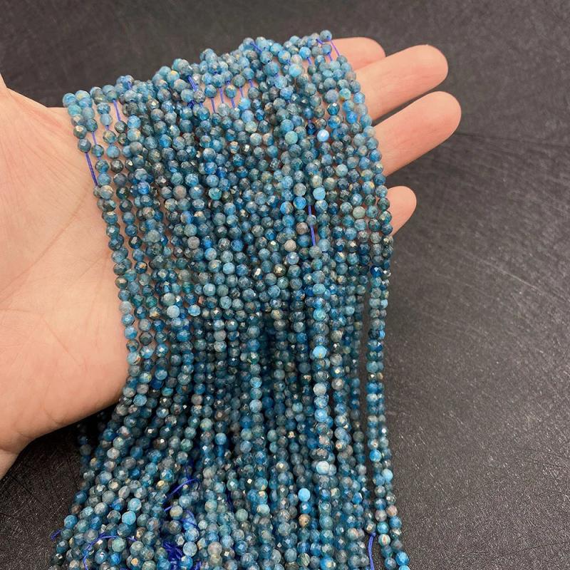 Apatite Faceted Loose Beads 2mm 3mm 4mm DIY Necklace Bracelet 15.5 Inches