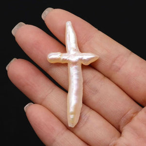 Baroque Middle Hole Cross Shaped Pearl Jewelry DIY