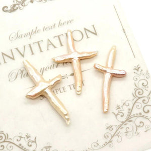 Baroque Middle Hole Cross Shaped Pearl Jewelry DIY
