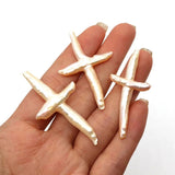 Baroque Middle Hole Cross Shaped Pearl Jewelry DIY