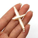 Baroque Middle Hole Cross Shaped Pearl Jewelry DIY