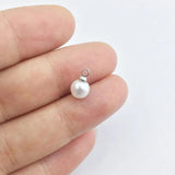 20pcs 6mm Cream Tear Plastic Pearl Beads Charms Pendant DIY Jewelry