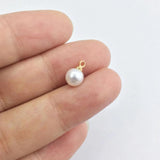 20pcs 6mm Cream Tear Plastic Pearl Beads Charms Pendant DIY Jewelry