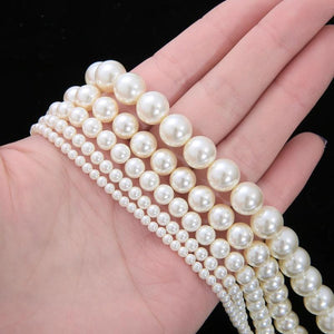 Glass Beads Pearls Round Loose Spacer Beads for Jewelry Making DIY