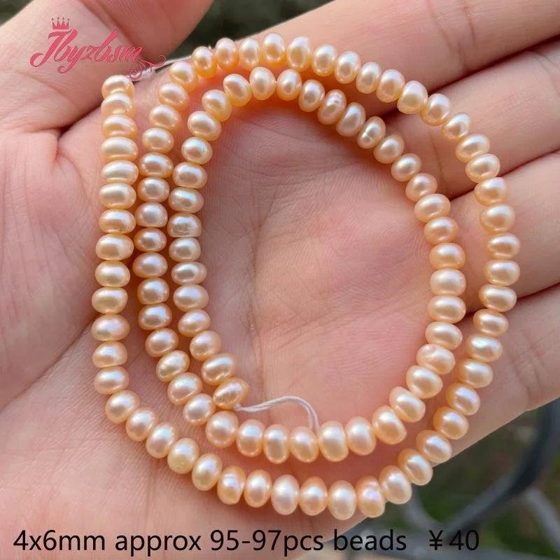 Natural Cultured Pearl Rondelle Beads 4x6mm