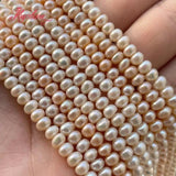 Natural Cultured Pearl Rondelle Beads 4x6mm