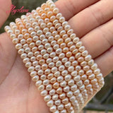 Natural Cultured Pearl Rondelle Beads 4x6mm