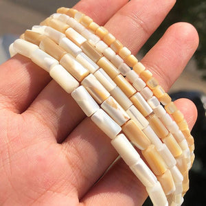 Yellow Natural Shell Tube Bead Mother of Pearl Spacer Beads