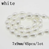 25 Drop Shape Shell Pearl Glass Beads for Jewelry Making Necklace
