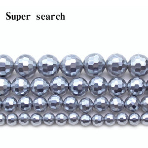 Natural Gray Shell Pearl Round Spacer Beads 15''