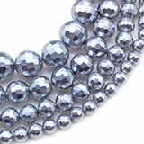 Natural Gray Shell Pearl Round Spacer Beads 15''