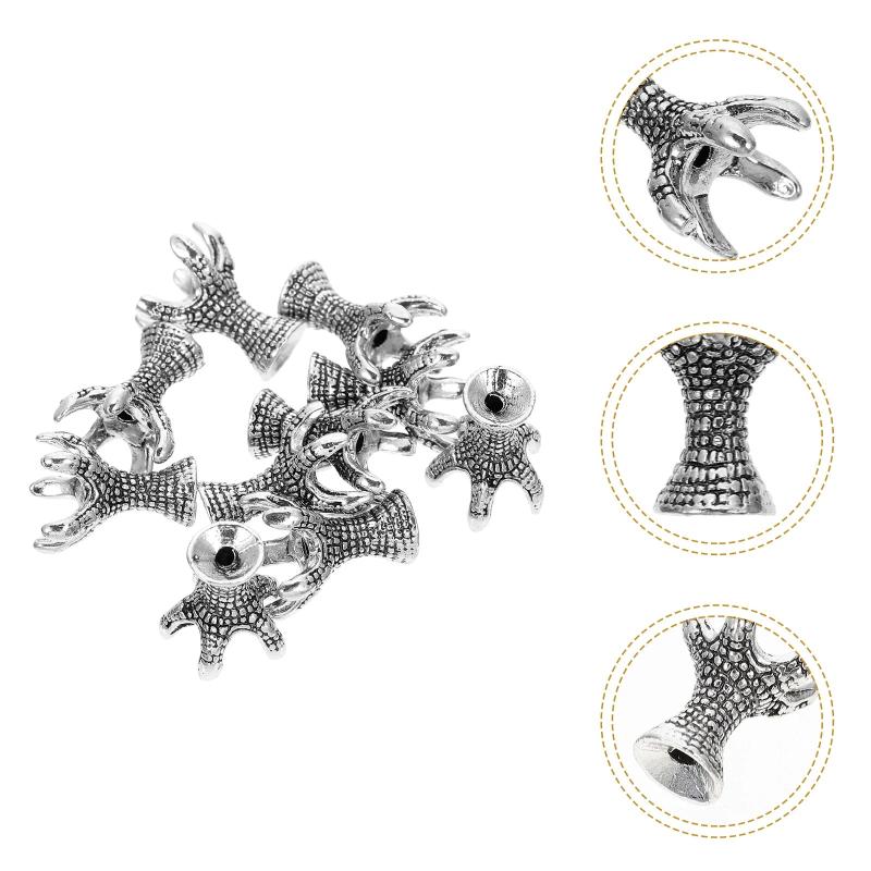 Dragon Claw Pearl Holder Necklace Titanium Steel Bead Caps DIY Crafts