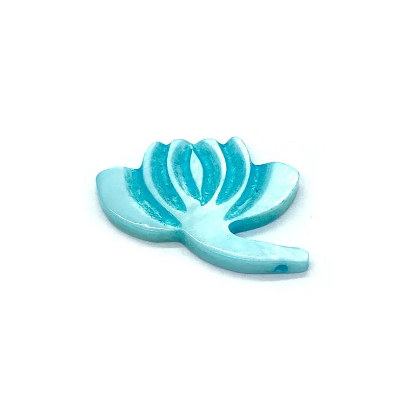 Dyed Pearl Shells Carved Lotus Jewelry Set
