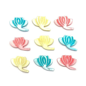 Dyed Pearl Shells Carved Lotus Jewelry Set