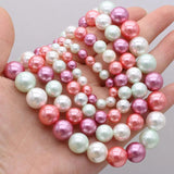 Natural Pink Shell Beads 6mm/8mm/10mm/12mm For DIY Jewelry Making