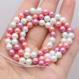 Natural Pink Shell Beads 6mm/8mm/10mm/12mm For DIY Jewelry Making