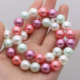 Natural Pink Shell Beads 6mm/8mm/10mm/12mm For DIY Jewelry Making