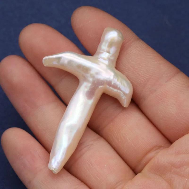 Freshwater Pearl Beads Cross Shape for DIY Jewelry Making