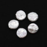 Natural Freshwater Pearls Beads Button Shaped Flat Round for DIY Jewelry