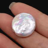 Natural Freshwater Pearls Beads Button Shaped Flat Round for DIY Jewelry