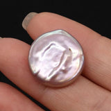 Natural Freshwater Pearls Beads Button Shaped Flat Round for DIY Jewelry