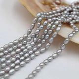 Gray Freshwater Pearl Beads Necklace 5-6mm Choker Chain for Women