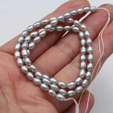 Gray Freshwater Pearl Beads Necklace 5-6mm Choker Chain for Women