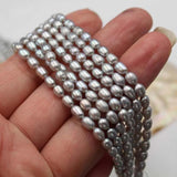 Gray Freshwater Pearl Beads Necklace 5-6mm Choker Chain for Women
