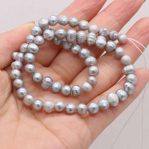6-7mm Freshwater Pearl Bead Round Loose DIY Jewelry Necklace