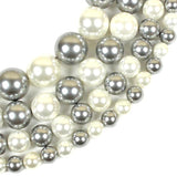 Grey Pearl Shell DIY Pendant Necklace Jewelry with 6-12mm Natural Pearls