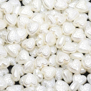50pcs 12mm Heart Acrylic Spacer Beads DIY Pearl Style Jewelry Accessories