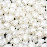 50pcs 12mm Heart Acrylic Spacer Beads DIY Pearl Style Jewelry Accessories